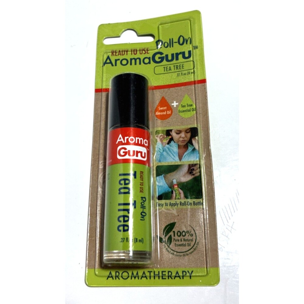 Aroma Guru Roll On Tea Tree 100% Pure Essential Oil Aromatherapy 8ml/.27 oz